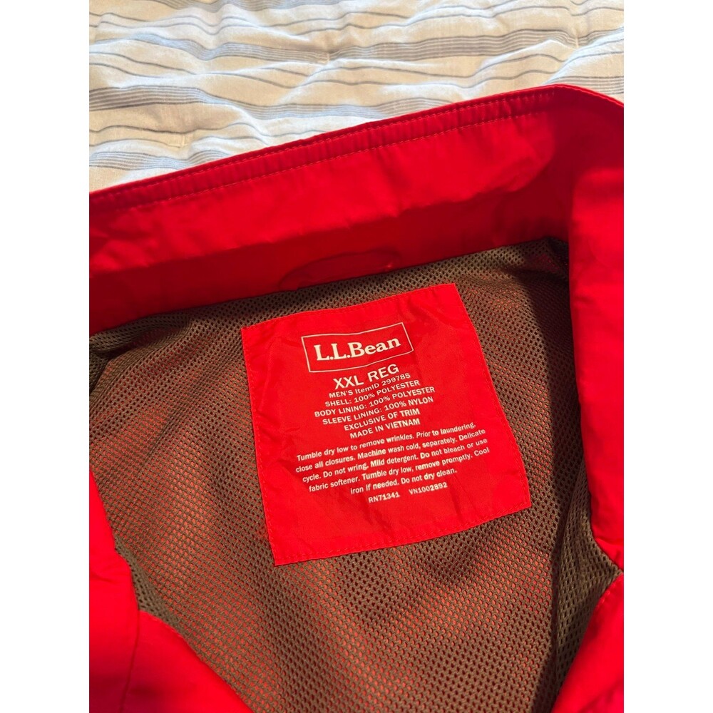 L.L.Bean Men’s Full Zip Windbreaker Outdoor Hiking Jacket Size XXL - Picture 7 of 11